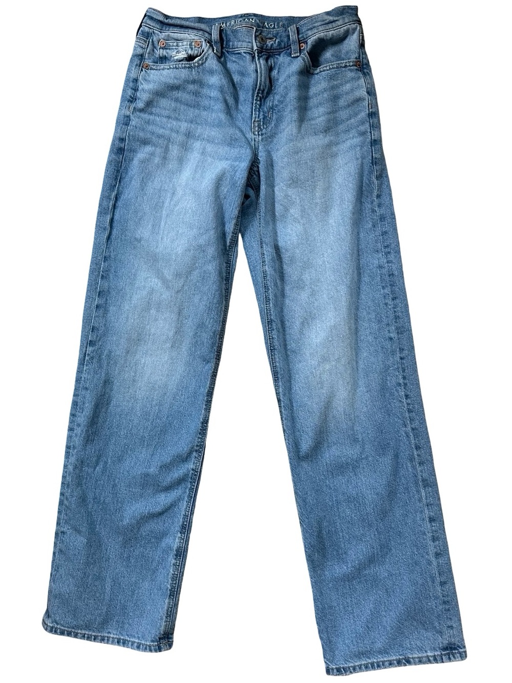 American Eagle Straight Leg Light Wash Jeans 2L Long